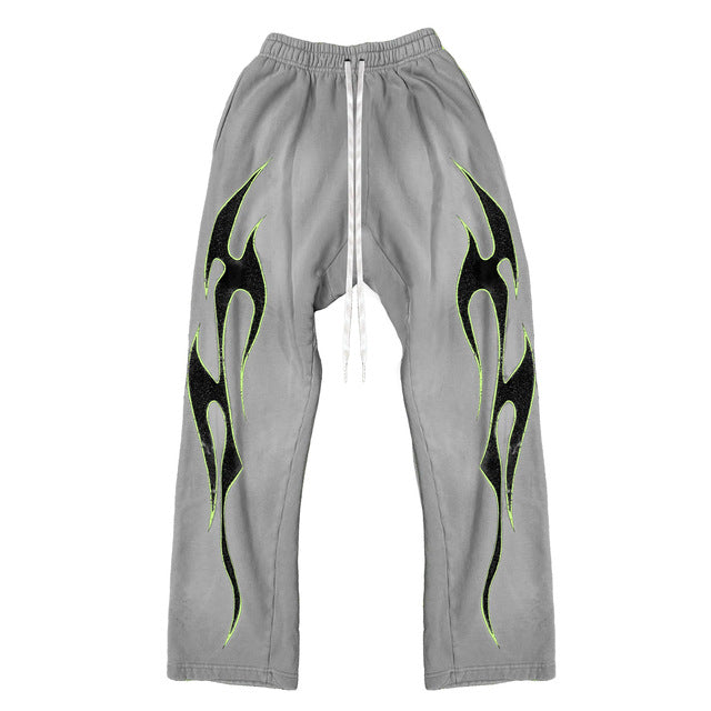 Hellstar Flame Sweatpants Grey 2024 New