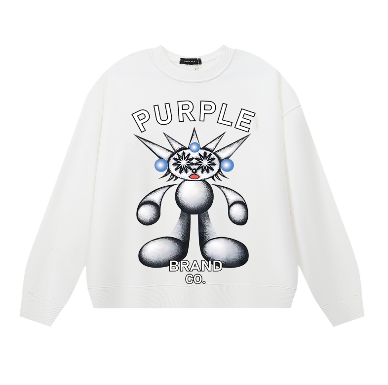 Purple Men's Long-Sleeve T-shirt Sweatshirt 1157