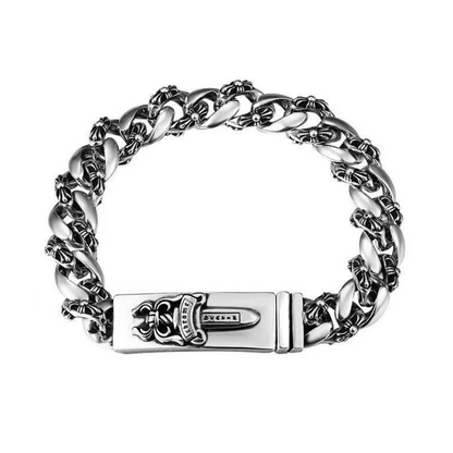 Chrome Hearts DAGGER ID FANCY LINK CLIP BRACELET -9