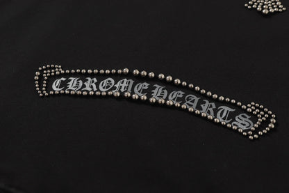 Chrome Hearts Rhinestone Cross Hoodie - Black Gothic Streetwear Sweatshirt 2633