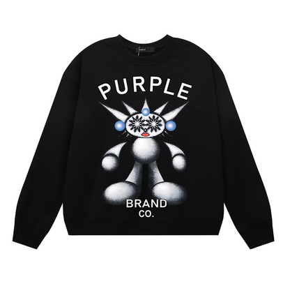 Purple Men's Long-Sleeve T-shirt Sweatshirt 1157