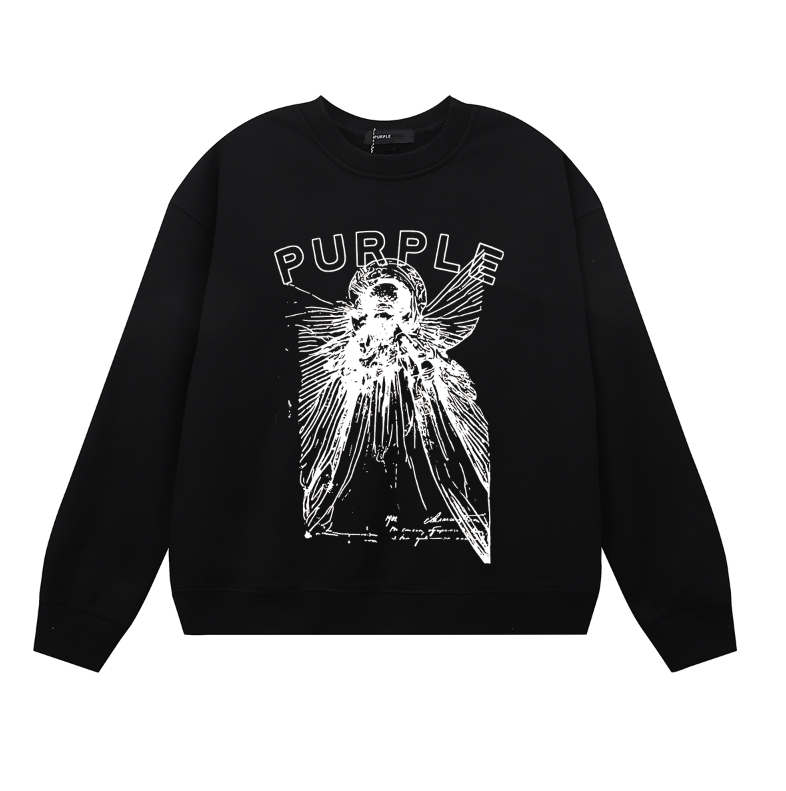 Purple Men's Long-Sleeve T-shirt Sweatshirt 1134