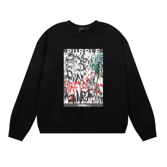 Purple Men's Long-Sleeve T-shirt Sweatshirt 1119