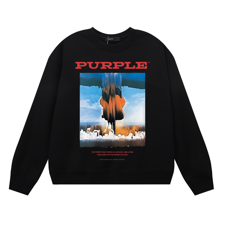 Purple Men's Long-Sleeve T-shirt Sweatshirt 1149